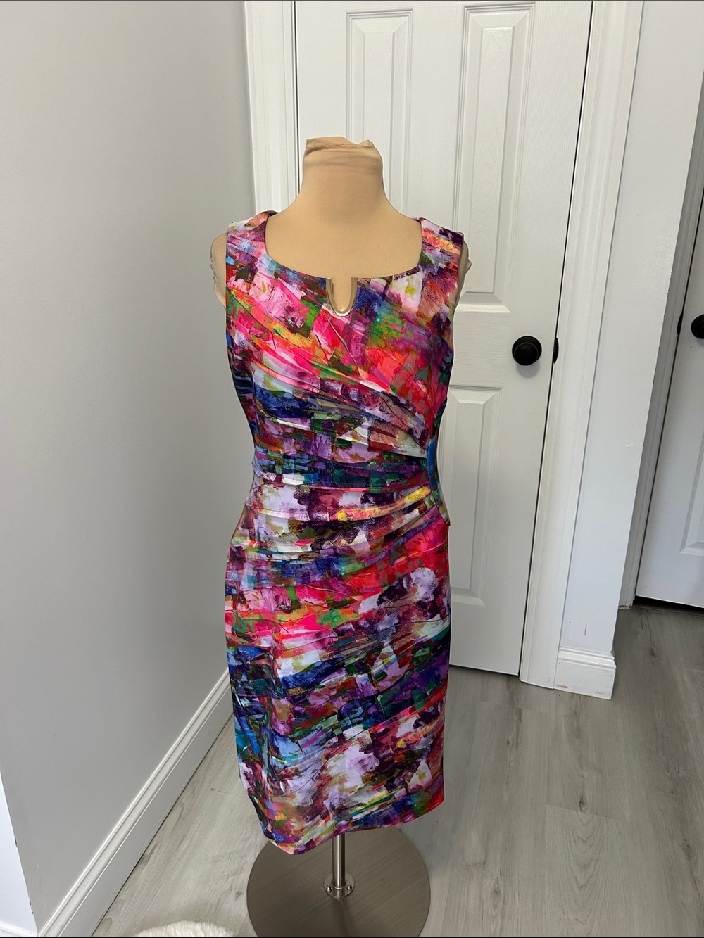 Joseph Ribkoff Multicolor Ruched Sheath Dress - Picture 3 of 10